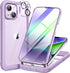 Miracase Glass Series Case for iPhone 14, 6.1 inch, Full-Body Clear Bumper with Built-in Tempered Glass Protector