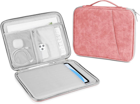 DTTO 9-11 Inch Tablet Sleeve Bag for New 11-in iPad Air M2/iPad Pro M4, Waterproof Travel Case, Pink