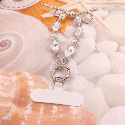 cioatu Cute Phone Wrist Strap Chic Beaded Cellphone Lanyard with Tether Tab Phone Charm Grip Strap for PhoneBag Purses