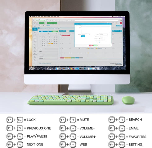 MOFii Wireless Keyboard and Mouse Combo, Full Size Keyboard, 2.4GHz USB Connection, Cute Wireless Mouse