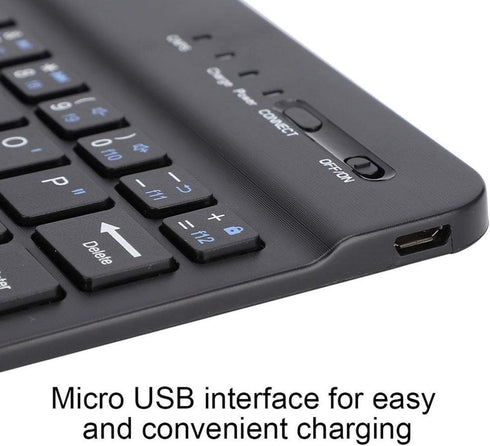VBESTLIFE 7in Slim Lightweight Bluetooth Keyboard for Android iOS Win, Portable Aluminum Alloy Wireless USB Keyboard