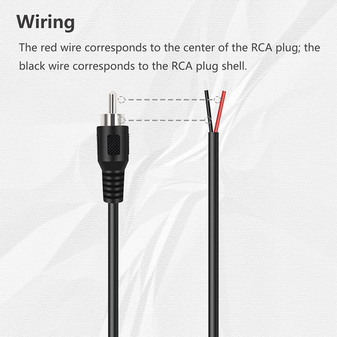 4 Pack RCA Male to Speaker Wire, RCA Male Plug Adapter Connector to Bare Wire Open End Audio Cable for Amplifier Audio Video Receiver Speakers
