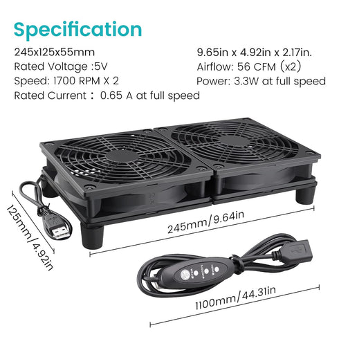 5V 120mm 240mm Wathai High Airflow Router Cooling Fan for Computer Cooler TV Small Box DC USB Power Fan with Multi