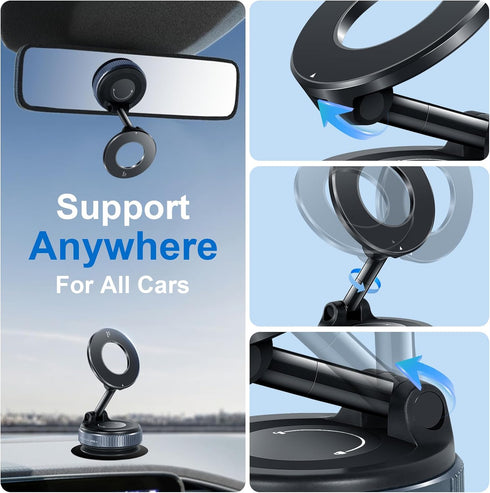 Jamboa Car360 Car Phone Holder, Magnetic Phone Holder for Adjustable Magnetic Cell Phone Holder, Pocket Size Foldable
