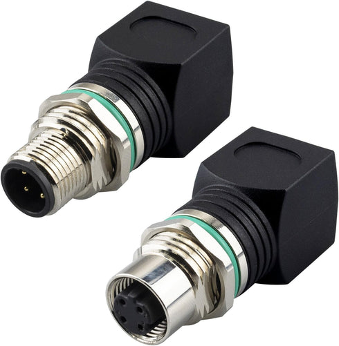 RJ45 to M12 4-Pin Adapter - M12 RJ45 Male Female Industrial Ethernet Connector, IP68 Waterproof, 10Gb/s Transmission