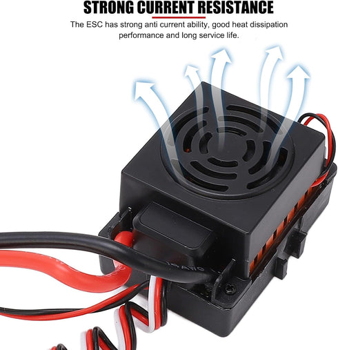 60A 1/10, 1/12 1/16 Waterproof RC Brushless ESC, for and Scale RC Vehicles, Cars, Trucks, Boats, and Aircraft