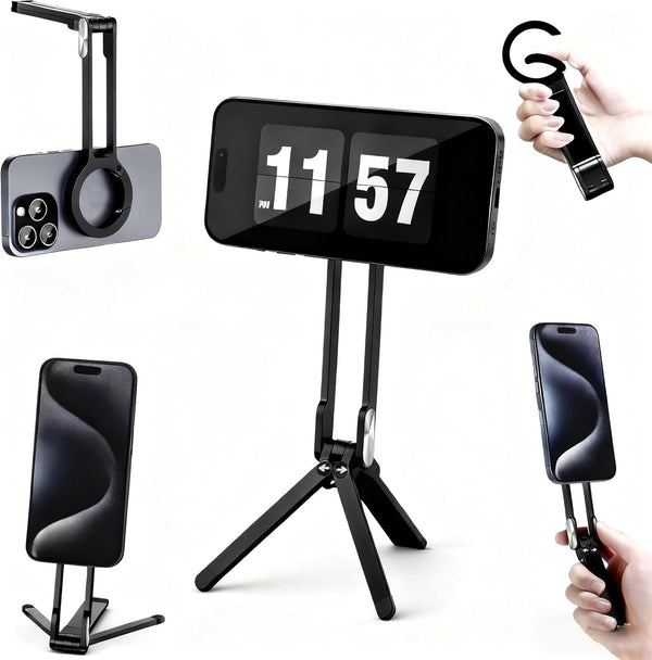 GcwJovialite Magnetic Phone Tripod Stand for iPhone 17-12, N52 Magnet, Portable ABS Holder,