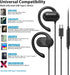USB C Headphones Over-Ear Buds Hooks Wired Earbuds & Mic for Sports Running, Volume Control, USB Type C Open Ear