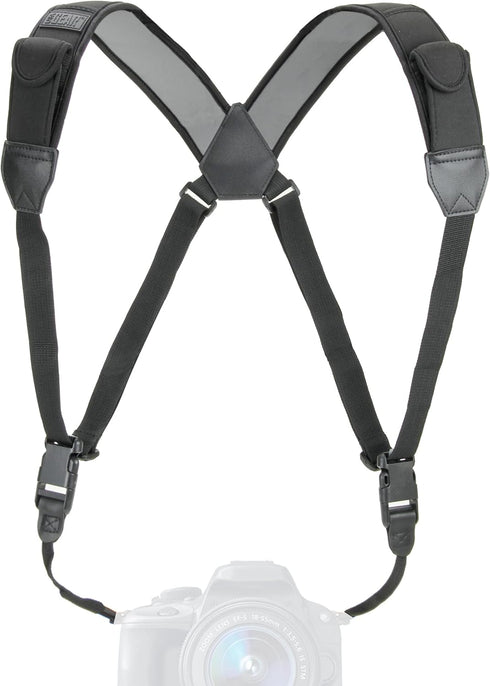 USA GEAR DSLR Camera Strap Chest Harness with Quick Release Buckles, Compatible with Canon & Nikon