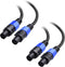Cable Matters 2-Pack Premium Braided 12AWG Speaker Cable 3 ft, Compatible with Speakon NL4FC Port