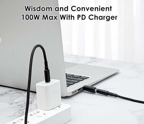 USB C to DC Adapters 10PCS Power Plug Kit, Universal Charger Supply 100W PD Power Cable & 5.5x2.1mm Round Barrel Jack for Sony Toshiba Samsung Acer Asus Lenovo Dell HP Laptop Charging Connector Tips