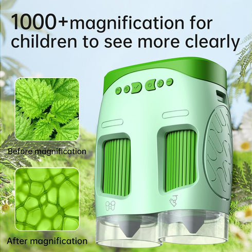 Electronic Microscope for Kids, 3-in-1 Handheld 800X Microscope with 2" LCD Screen, USB Connect to PC, 32GB Card