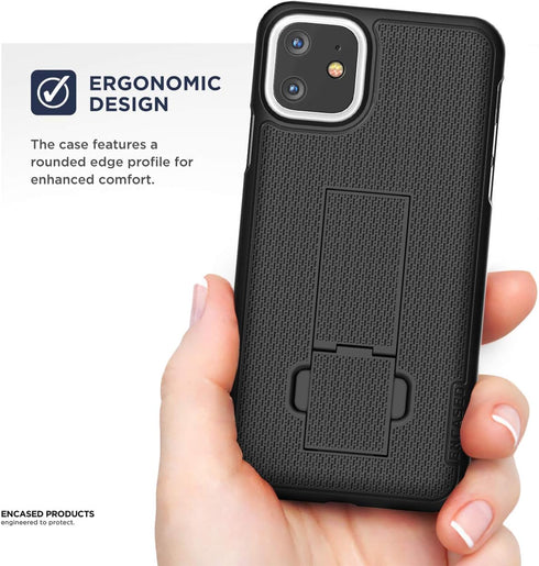 ENCASED 11 iPhone Belt Clip Case (DuraClip Series) Ultra Slim Cover with Holster (Black)