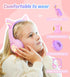 CF9 85dB Riwbox Cat Ear Kids Bluetooth Headphones with LED Light Up,Safe Volume Limit,Built-in Mic&Boom Mic