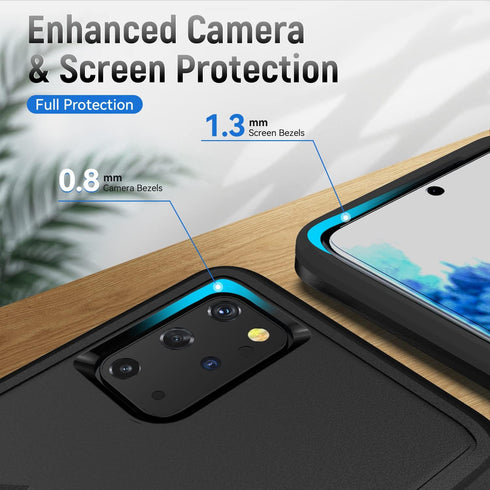 Samsung Galaxy S20 Plus Case - Heavy-Duty Shockproof, Military Grade Drop Tested with HD Screen Protector, Black.