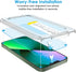 JETech One Touch Install Screen Protector for iPhone 13/13 Pro 6.1-Inch, Full Coverage Tempered Glass Film, Auto Alignment Tool Kit, HD Clear, 2-Pack