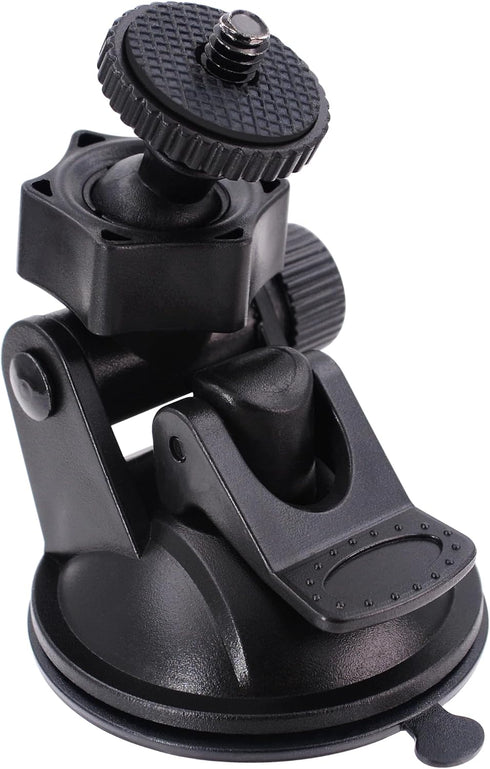 CH01A 1/4" 1/8" Thread Camera Suction Mount Tripod Holder in Dash Cam Mount Holder - Screw Tripod Windshield Holder Fits Sony/Ricoh/HP/GoPro/Oculus (M4 M6 Screw Join Ball Included)