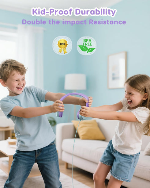 74/85/94dB 3.5mm awatrue Kids Headphones, Volume Limiter, Foldable Wired Over Ear Headphones for Travel, Jack, Toddler