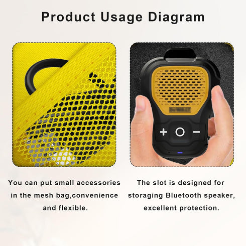 Hard Case for DEWALT Wearable Bluetooth Speaker, Magnetic Clip-On Wireless Portable Mini Speaker Protective Holder Bag