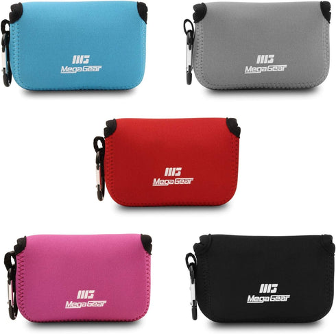 MegaGear Neoprene Camera Case Bag with Carabiner for Panasonic Lumix DC-ZS80, DC-ZS70, DMC-ZS100, DC-TZ95, DC-TZ90,