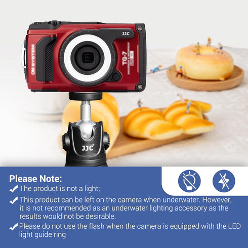 JJC LED Light Guide Ring for Olympus Tough TG-7 TG7 TG-6 TG6 TG-5 TG5 TG-4 TG4 TG-3 TG3 TG-2 TG2 Cameras, Macro Ring