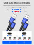 JSAUX Micro USB Cable Android Charger, (2-Pack 6.6FT) Nylon Braided Cord Compatible with Galaxy S7 S6 J7 Edge Note 5, Kindle. MP3 and More-Blue by JSAUX