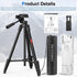 CAMOLO RIG 17-67.3 Inch Camera Tripod with Phone Holder, Camera Tripod Adjustable Height, Cold-Shoe Mount, Carrying Bag