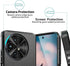 TJS TCL 50 XL 5G Case, with Tempered Glass Screen Protector, Dual Layer Hybrid Shockproof - Black