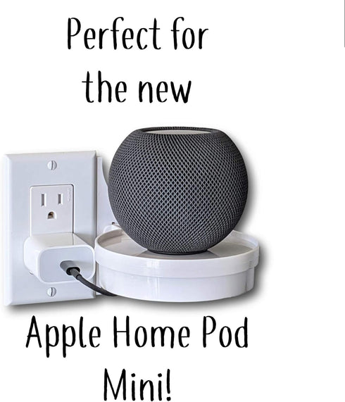 The Easy Outlet Shelf by Mount Genie - Works With All Outlets - 60 Second Install - Hidden Cord Cable Storage - Perfect Google Home Mount, Nest Wifi Mount, for Cameras, Voice Assistants, and More