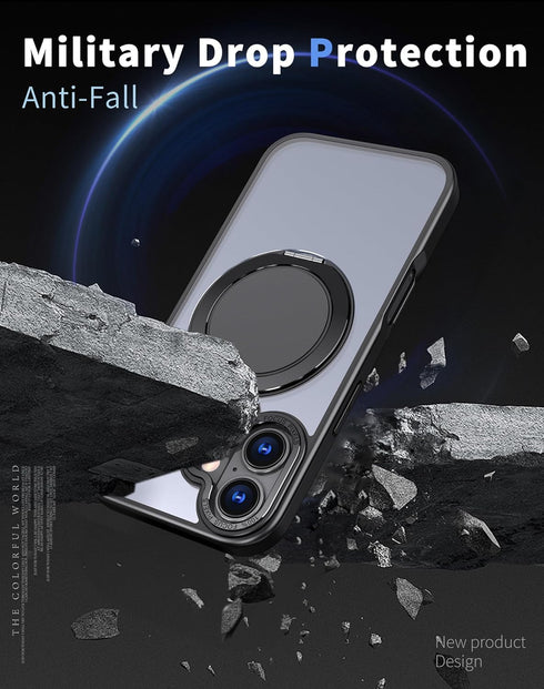 HCXLYP 17 360 2 17 for iPhone Case with Magnetic Stand, Compatible with MagSafe, with Tempered Glass Film