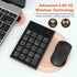 Wireless Number Pad and Mouse Set, 19 Keys Portable Ultra Slim 2.4GHz USB Keypad and Adjustable DPI Silent Mouse