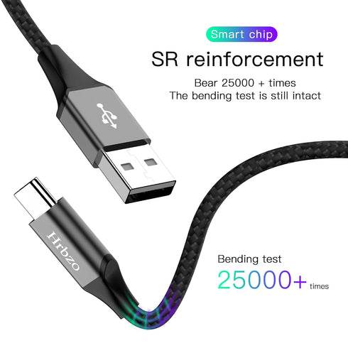 3-Pack USB-C Cable 3ft, 3A Fast Charging, Nylon Braided, Compatible with iPhone 15 Series, Galaxy S20/S10/S9, PS5