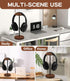 Headphone Holder Stand for Desk, Wood and Metal Gaming Holder with Solid Wooden Base for All Headsets