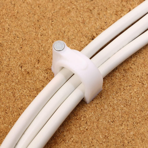 Mini Skater 16mm Nylon Steel Nail Circle Ethernet Cable Clips Cord Holder Wire Management, Pack of 50 (White)