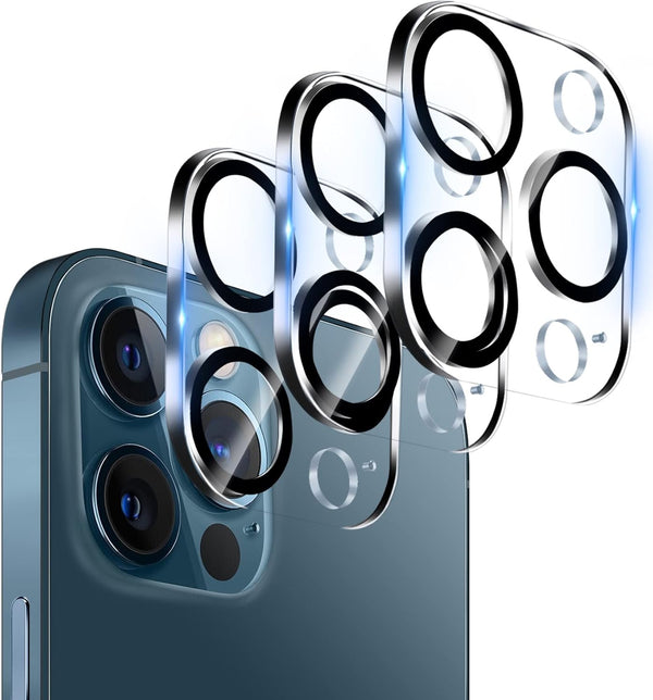 Tempered Glass Camera Lens Protector for iPhone 12 Pro Max 6.7" - 3 Pack, Ultra HD, 9H Hardness, Anti-Scratch, Easy