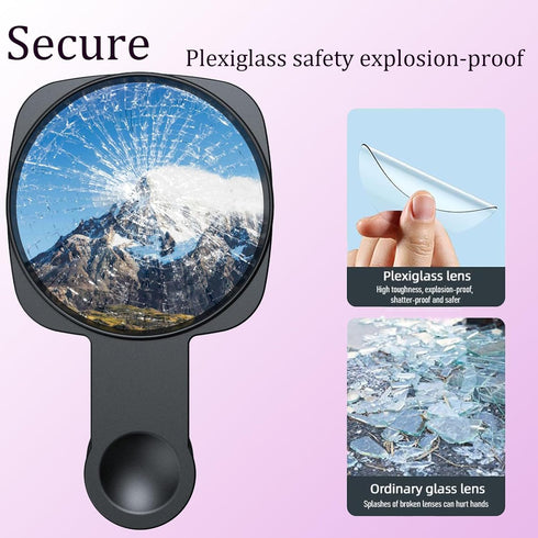 Rookii 15/14/13/12 Selfie Mirror Compact Phone Rear Camera Mirror Universal Phone Clip for iPhone Android Samsung