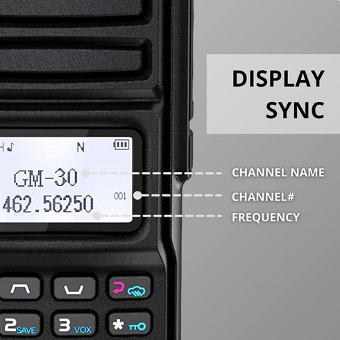 Radioddity GM-30 GMRS Handheld Radio - Long Range Two Way Radio with 11 NOAA Channels, Includes 2 Batteries