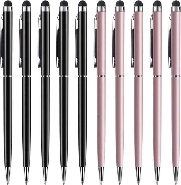 anngrowy Stylus Pens for Touch Screens, Universal 2 in 1 Ballpoint Pen for iPad, iPhone, Tablets, Laptops, Samsung