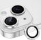 Xfilm 9H Hardness Camera Lens Protector for iPhone 15/15 Plus - Stylish Silver Diamond, Scratchproof & Case Friendly.
