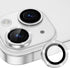 Xfilm 9H Hardness Camera Lens Protector for iPhone 15/15 Plus - Stylish Silver Diamond, Scratchproof & Case Friendly.