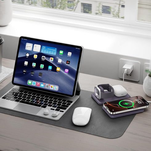 3 in 1 Wireless Charger for iPhone 16, Magnetic Charging Station for Apple Devices, Travel Charger for iPhone 15 14 13