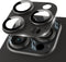3D Metal Tempered Glass Camera Lens Protector for iPhone 15 Pro/Pro Max - Anti-Explosion Black Cover