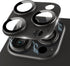 3D Metal Tempered Glass Camera Lens Protector for iPhone 15 Pro/Pro Max - Anti-Explosion Black Cover