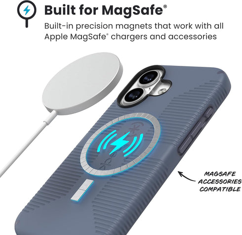 Speck 17 CANDYSHELL Grip +MS Case for iPhone - Mystery Blue/Faded Denim | Slim Protective Grip | Drop Protection |