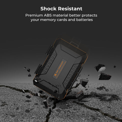 K&F Concept Memory Card Case with 25 Slots, Anti-shock Carrying Case for 4 SD Cards, 4 CF Cards, 4XQDs, 4 CFexpress
