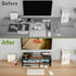 2 20 Inch 2 TEAMIX Tiers Desktop Monitor Stand Riser Printer Stand with Storage Small TV Riser Laptop Wooden Desk