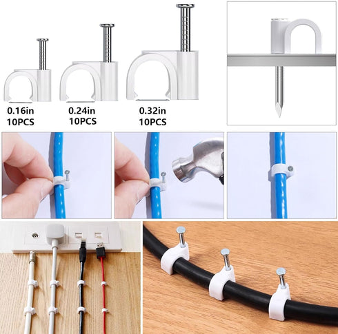 ELII 327 PCS Cable Management Kit, 4 Cable Sleeves, 65 Clips, 25 Straps, 200 Ties for Computer (Black)
