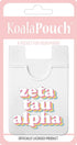 Sorority Shop Zeta Tau Alpha Koala Pouch - Retro Design Card Holder for Phone Case - Ultra-Thin and Lightweight Phone