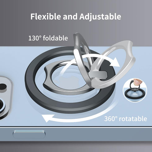 PROfezzion Thin Metal Ring Holder for MagSafe, Removable Strongest Magnetic Phone Grip for iPhone 15 14 13 12 Pro Max
