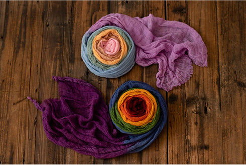 Set Coberllus Newborn Baby Photography Props Boys Girls Seven-Color Rainbow Wrap Blanket Swaddle Photo Props Posing